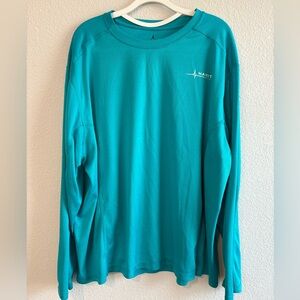 Habit Teal/ Aqua Lightweight Long Sleeve Men's Shirt 2XL Fishing Outdoor Tee
